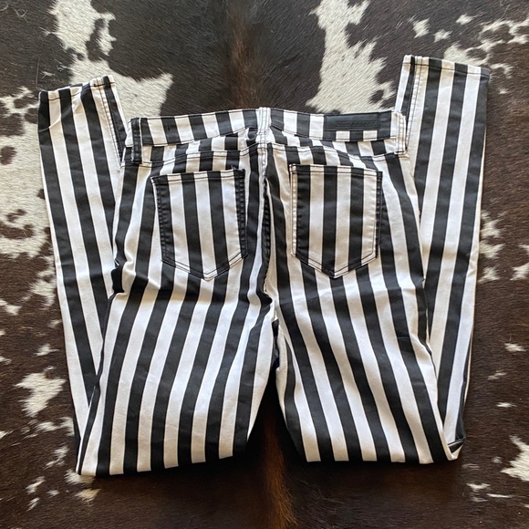 Striped Black and White Skinny Jeans - Picture 3 of 3